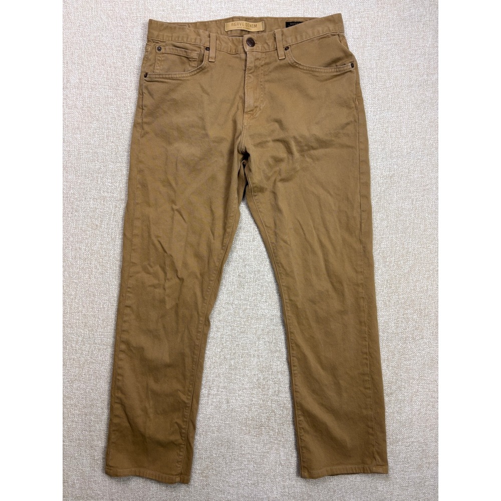 Agave Denim Waterman Relaxed Straight Khaki Pants Mens 34 Made in USA Tan Twill